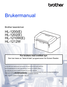 Bruksanvisning Brother HL-1200 Skriver