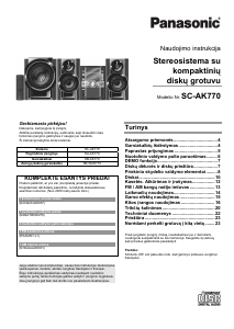 Vadovas Panasonic SC-AK770 Stereofoninis rinkinys