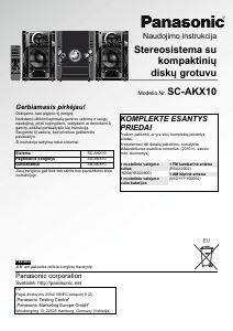 Vadovas Panasonic SC-AKX10 Stereofoninis rinkinys