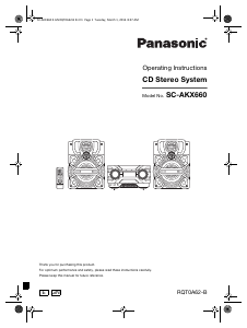 Vadovas Panasonic SC-AKX660 Stereofoninis rinkinys