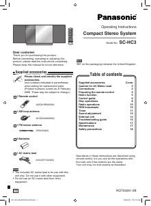 Manual Panasonic SC-HC3 Stereo-set