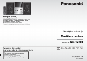 Vadovas Panasonic SC-PM200 Stereofoninis rinkinys