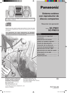 Manual de uso Panasonic SC-PM313 Set de estéreo