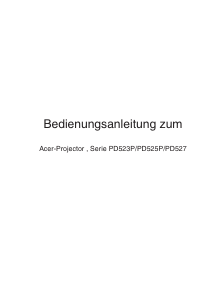 Bedienungsanleitung Acer PD525P Projektor