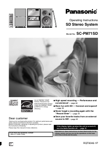 Handleiding Panasonic SC-PM71 Stereoset