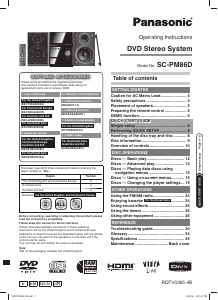 Handleiding Panasonic SC-PM86D Stereoset