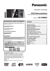 Vadovas Panasonic SC-PM86D Stereofoninis rinkinys