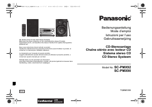 Bedienungsanleitung Panasonic SC-PMX92 Stereoanlage
