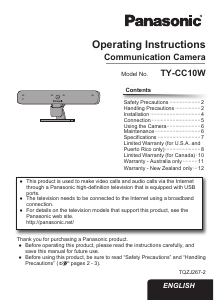 Hướng dẫn sử dụng Panasonic TY-CC10W Webcam