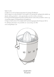 Bruksanvisning Smeg CJF01CREU Sitruspresse