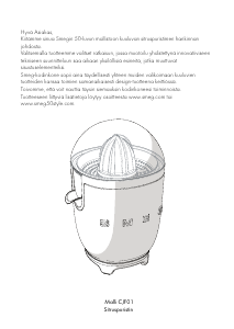 Käyttöohje Smeg CJF01PKEU Sitruspuserrin