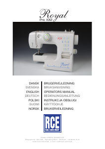 Bruksanvisning RCE Royal Pro 1012 Symaskin