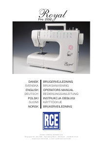 Brugsanvisning RCE Royal Pro 2012 Symaskine