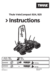 Kullanım kılavuzu Thule VeloCompact 924 Bisiklet taşıyıcısı