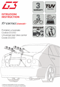 Manual G3 23.200 Frame Basic Bicycle Carrier