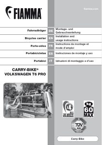 Bedienungsanleitung Fiamma Carry-Bike Volkswagen T6 Pro Fahrradträger