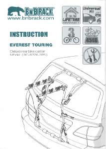 Manual de uso BnB Rack BC-6326-3PS Everest Touring Porta bicicleta