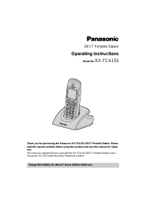 Manual Panasonic KX-TCA155CE Wireless Phone