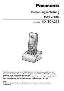 Bedienungsanleitung Panasonic KX-TCA275 Schnurlose telefon