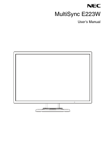 Manual NEC E223W MultiSync LCD Monitor