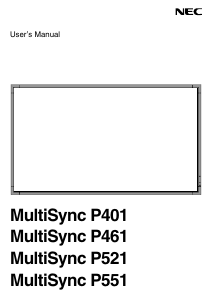 Manual NEC P401 MultiSync LCD Monitor