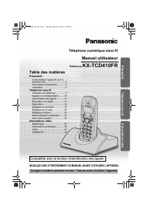 Mode d’emploi Panasonic KX-TCD410 Téléphone sans fil