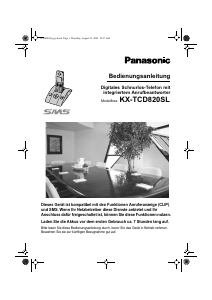 Bedienungsanleitung Panasonic KX-TCD820SL Schnurlose telefon