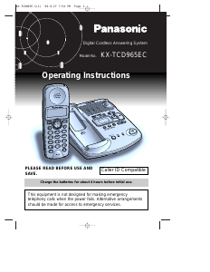 Manual Panasonic KX-TCD965 Wireless Phone