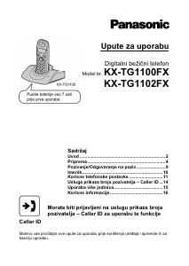 Priručnik Panasonic KX-TG1100FX Bežični telefon