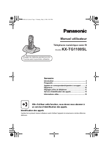 Mode d’emploi Panasonic KX-TG1100SLD Téléphone sans fil