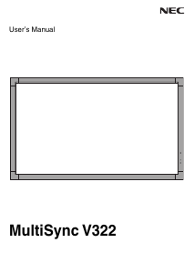 Handleiding NEC V322 MultiSync LCD monitor