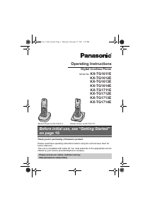 Manual Panasonic KX-TG1612 Wireless Phone