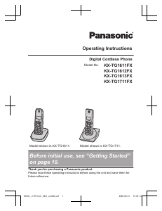 Manual Panasonic KX-TG1612FX Wireless Phone