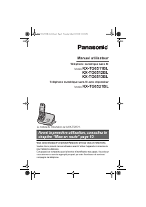 Mode d’emploi Panasonic KX-TG6521BL Téléphone sans fil