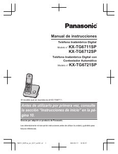 Manual de uso Panasonic KX-TG6711SP Teléfono inalámbrico