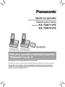 Priručnik Panasonic KX-TG6751FXB Bežični telefon