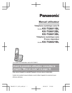 Mode d’emploi Panasonic KX-TG6813BL Téléphone sans fil