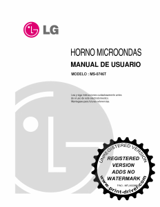 Manual de uso LG MS-0746T Microondas