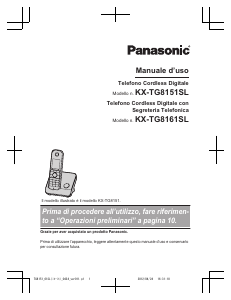 Manuale Panasonic KX-TG8151SL Telefono senza fili
