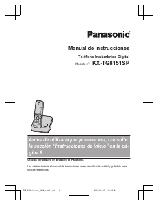 Manual de uso Panasonic KX-TG8151SP Teléfono inalámbrico