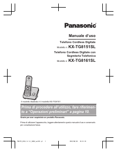 Manuale Panasonic KX-TG8161SL Telefono senza fili