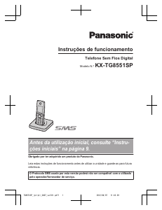 Manual Panasonic KX-TG8551SP Telefone sem fio