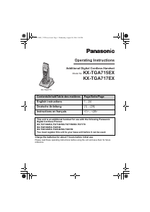Mode d’emploi Panasonic KX-TGA715E Téléphone sans fil