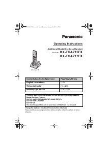 Instrukcja Panasonic KX-TGA717FX Telefon bezprzewodowy