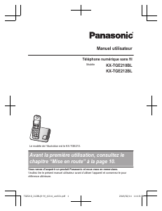 Mode d’emploi Panasonic KX-TGE210BL Téléphone sans fil