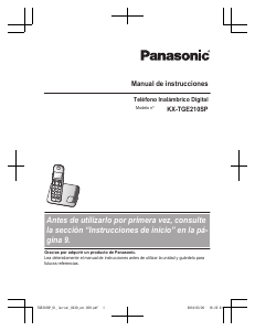 Manual de uso Panasonic KX-TGE210SP Teléfono inalámbrico