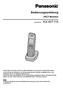 Bedienungsanleitung Panasonic KX-WT115 Schnurlose telefon