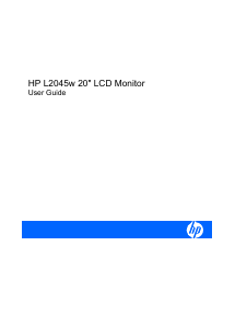 Manual HP L2045w LCD Monitor