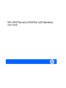 Handleiding HP LP2275w LCD monitor