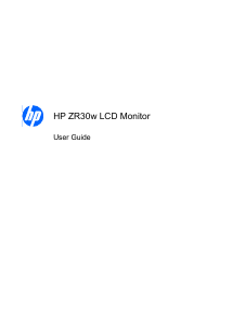 Handleiding HP ZR30w LCD monitor